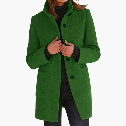 Women’s Elegant Mid-Length Coat – Timeless Outerwear for Everyday and Office Wear