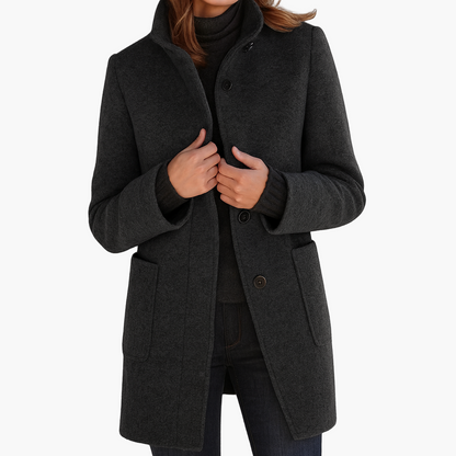 Women’s Elegant Mid-Length Coat – Timeless Outerwear for Everyday and Office Wear
