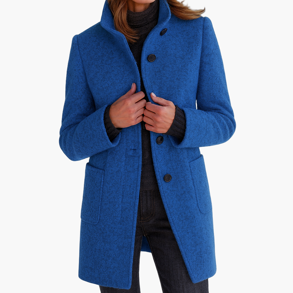 Women’s Elegant Mid-Length Coat – Timeless Outerwear for Everyday and Office Wear