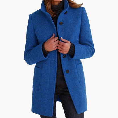 Women’s Elegant Mid-Length Coat – Timeless Outerwear for Everyday and Office Wear
