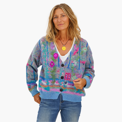 Women's Artistic Knit Cardigan Sweater – Boho Chic Style for Cozy Everyday Looks