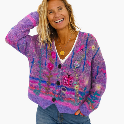 Women's Artistic Knit Cardigan Sweater – Boho Chic Style for Cozy Everyday Looks