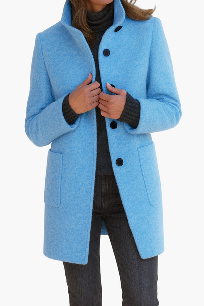 Women’s Elegant Mid-Length Coat – Timeless Outerwear for Everyday and Office Wear