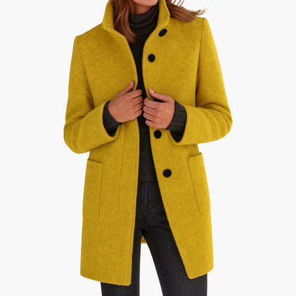 Women’s Elegant Mid-Length Coat – Timeless Outerwear for Everyday and Office Wear