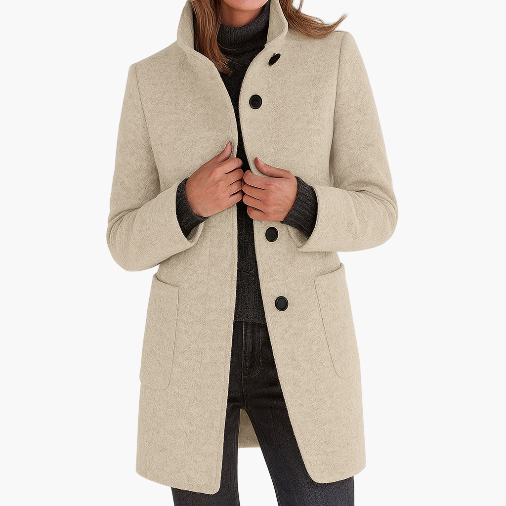 Women’s Elegant Mid-Length Coat – Timeless Outerwear for Everyday and Office Wear