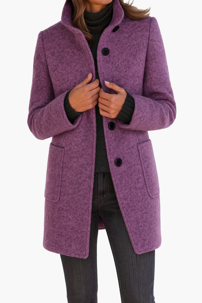 Women’s Elegant Mid-Length Coat – Timeless Outerwear for Everyday and Office Wear
