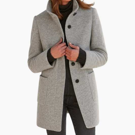 Women’s Elegant Mid-Length Coat – Timeless Outerwear for Everyday and Office Wear