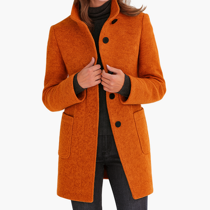 Women’s Elegant Mid-Length Coat – Timeless Outerwear for Everyday and Office Wear
