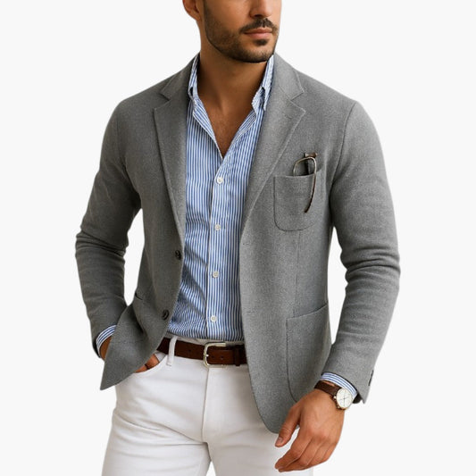 Men's Old Money Style Blazer with Lapel Collar – Classic Tailored Look for Business or Casual