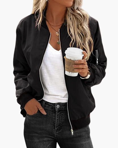 Women's Classic Bomber Jacket Casual Street Style