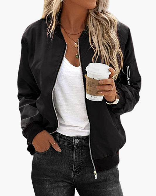 Women's Classic Bomber Jacket Casual Street Style