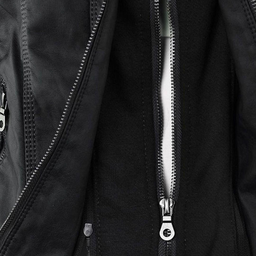Women's Autumn Vegan Leather Hooded Jacket with Zipper – Stylish and Functional Outerwear
