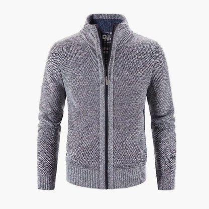 Men's Modern Zip-Up Knit Cardigan Sweater for Casual and Office Wear