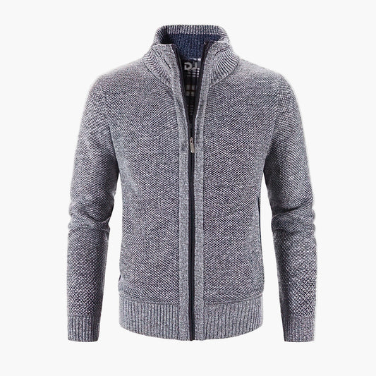 Men's Modern Zip-Up Knit Cardigan Sweater for Casual and Office Wear