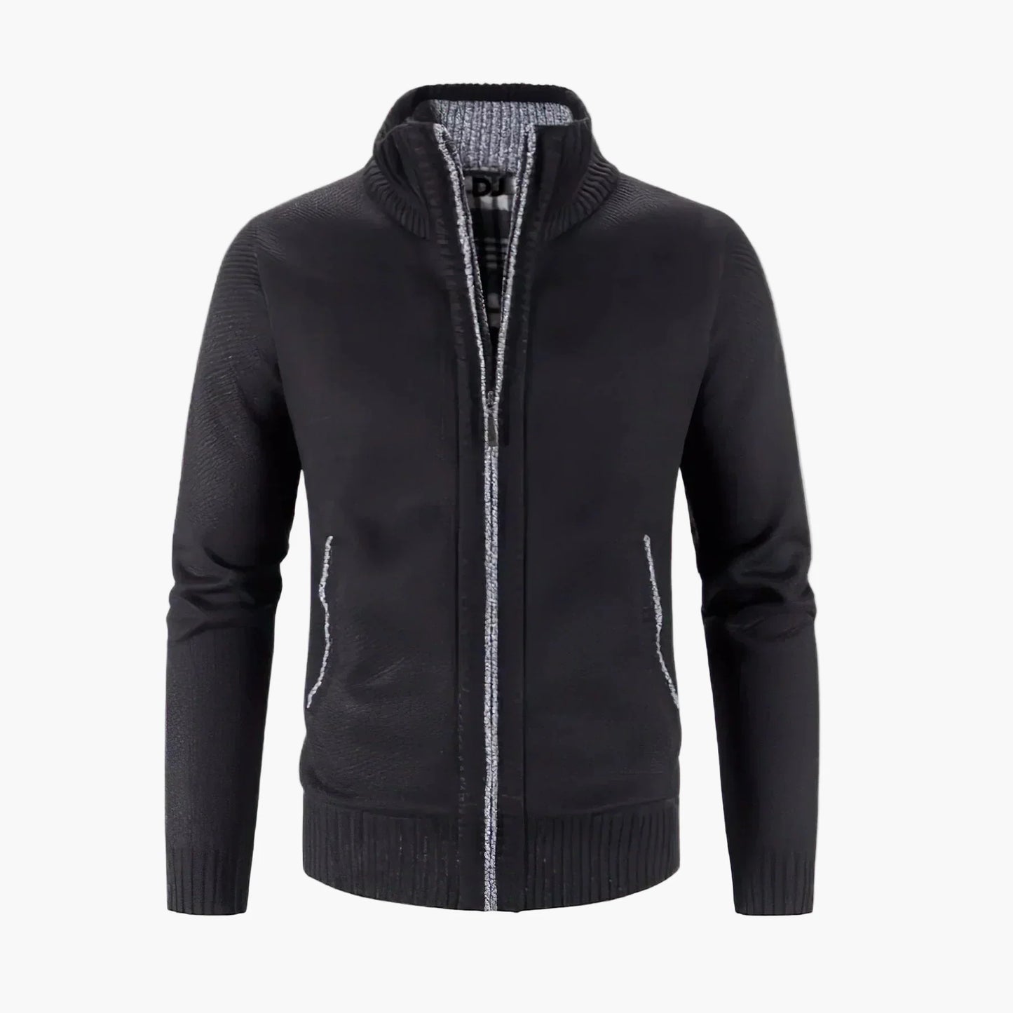 Men's Modern Zip-Up Knit Cardigan Sweater for Casual and Office Wear