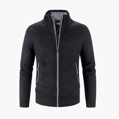 Men's Modern Zip-Up Knit Cardigan Sweater for Casual and Office Wear