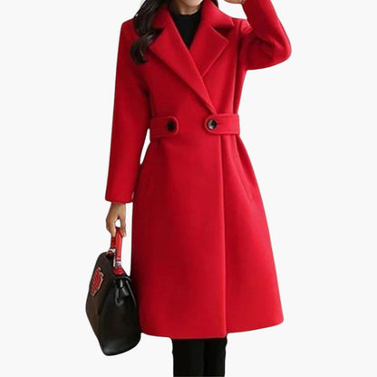 Women's Elegant Wool Winter Coat with Belted Waist – Tailored Formal & Casual Outerwear