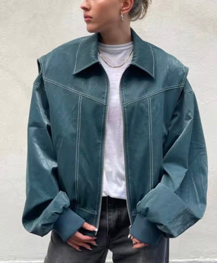 Women's Oversized Bomber Jacket – Casual Streetwear, Comfort Fit, Trendy Everyday Outerwear