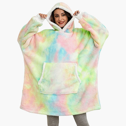Women's Cozy Oversized Hoodie Blanket – Ultra Soft Fleece Lounge Wear with Hood and Pockets