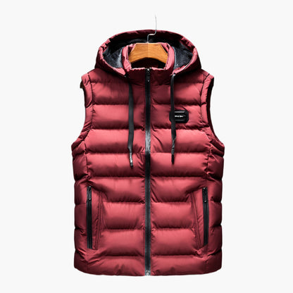 Men's Puffer Thermal Vest with Hood – Modern Outdoor and Casual Style