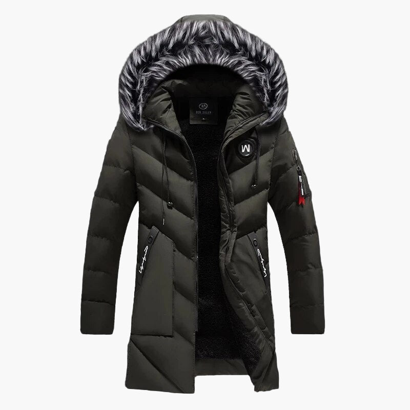 Men's Winter Parka Jacket with Faux Fur Hood – Warm Insulated Casual Outdoor Coat