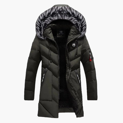 Men's Winter Parka Jacket with Faux Fur Hood – Warm Insulated Casual Outdoor Coat