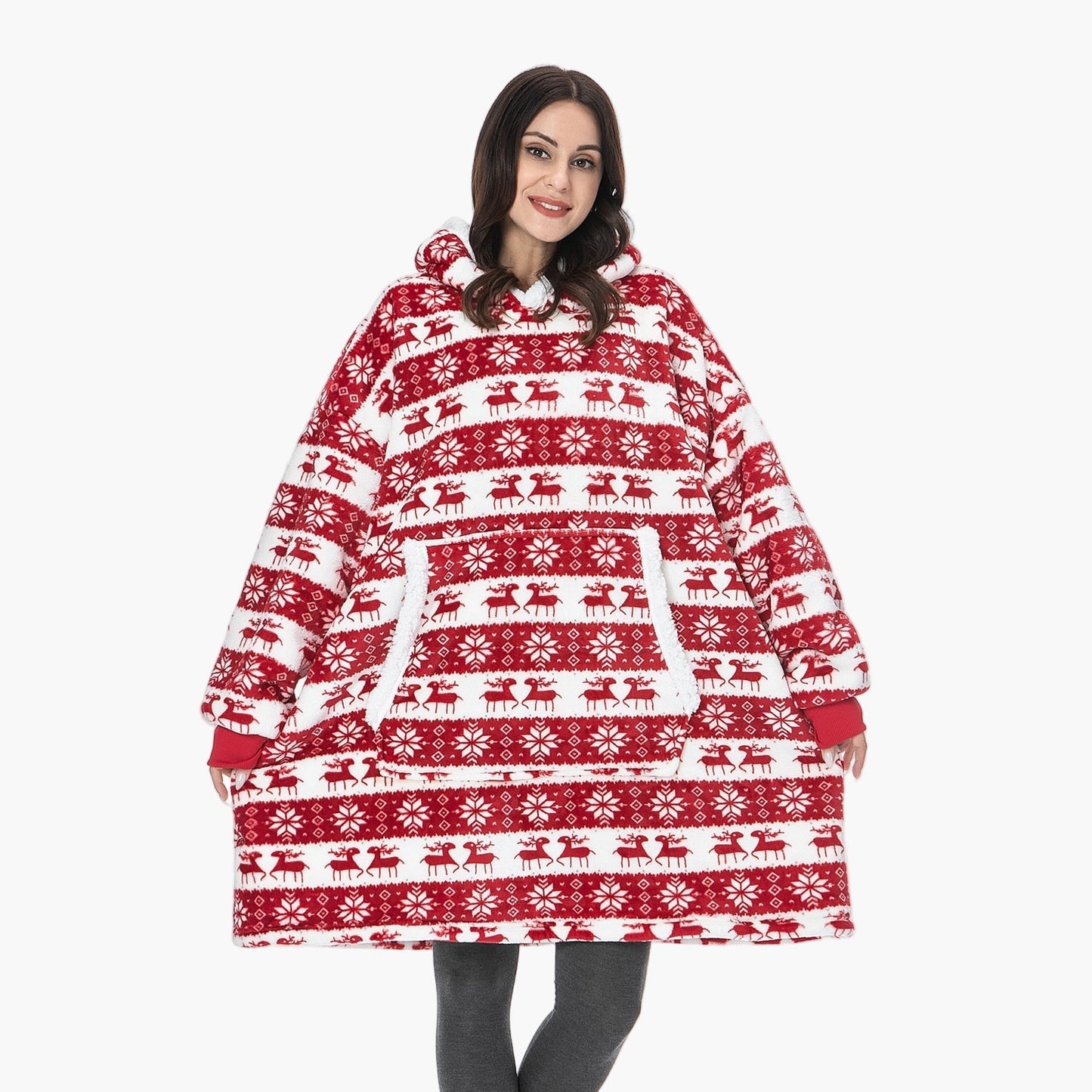 Women's Cozy Oversized Hoodie Blanket – Ultra Soft Fleece Lounge Wear with Hood and Pockets