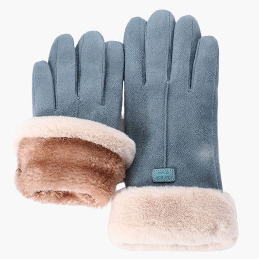 Women's Winter Touchscreen Waterproof Furry Gloves - Stylish Warm Outdoor Handwear
