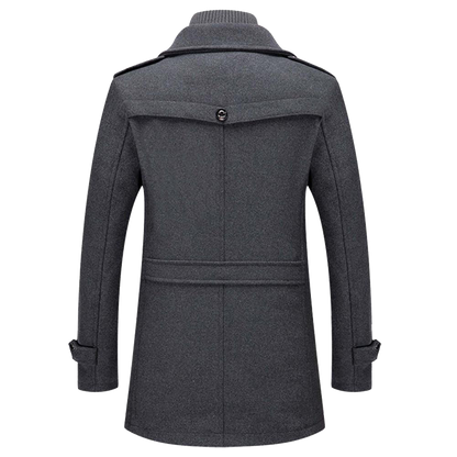Men's Fashion Winter Overcoat with Layered Collar – Elegant Casual Outerwear