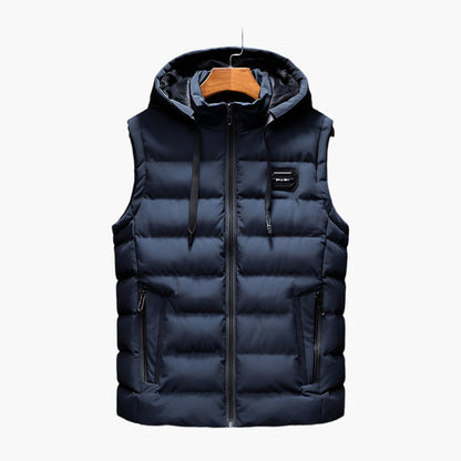 Men's Puffer Thermal Vest with Hood – Modern Outdoor and Casual Style