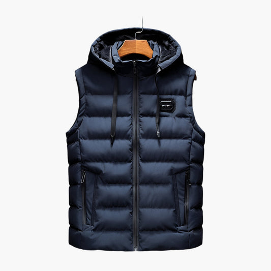 Men's Puffer Thermal Vest with Hood – Modern Outdoor and Casual Style
