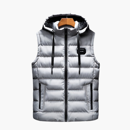 Men's Puffer Thermal Vest with Hood – Modern Outdoor and Casual Style