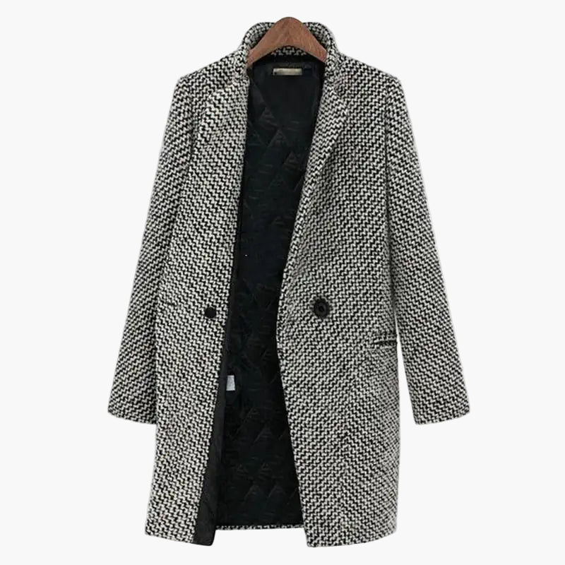 Women's Classic Wool Blend Winter Coat – Elegant Single Button Overcoat for Everyday & Events