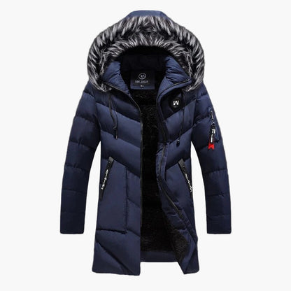 Men's Winter Parka Jacket with Faux Fur Hood – Warm Insulated Casual Outdoor Coat