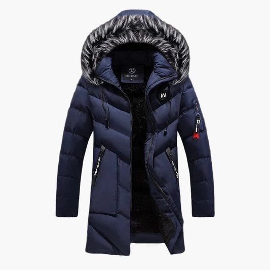 Men's Winter Parka Jacket with Faux Fur Hood – Warm Insulated Casual Outdoor Coat