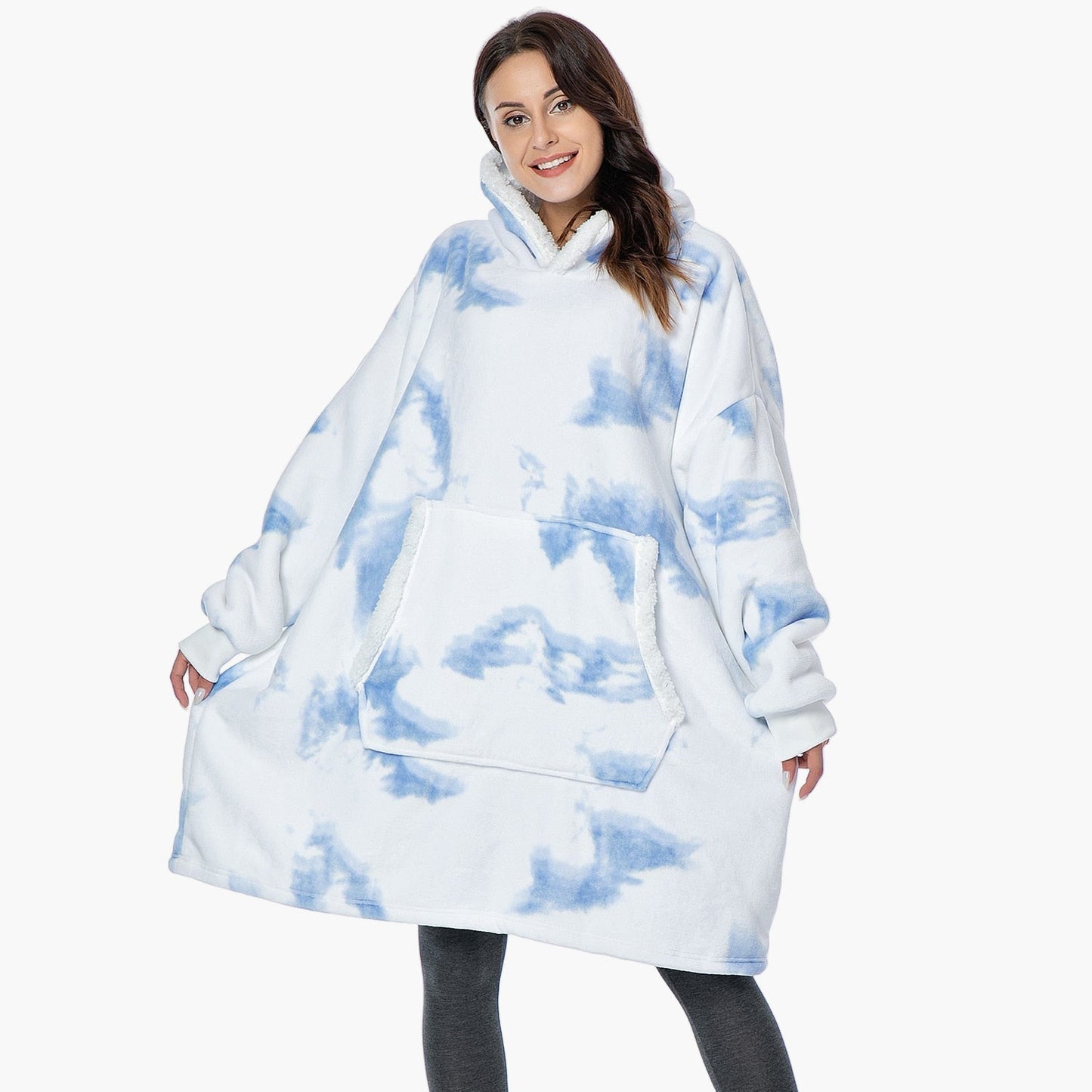 Women's Cozy Oversized Hoodie Blanket – Ultra Soft Fleece Lounge Wear with Hood and Pockets