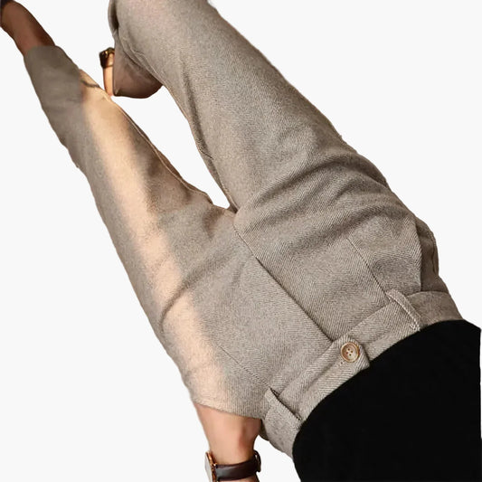 Women's Elegant Wool Trousers - Classic Fit, Business & Formal Style