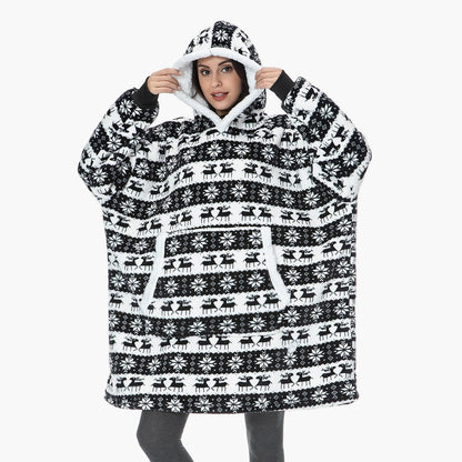 Women's Cozy Oversized Hoodie Blanket – Ultra Soft Fleece Lounge Wear with Hood and Pockets