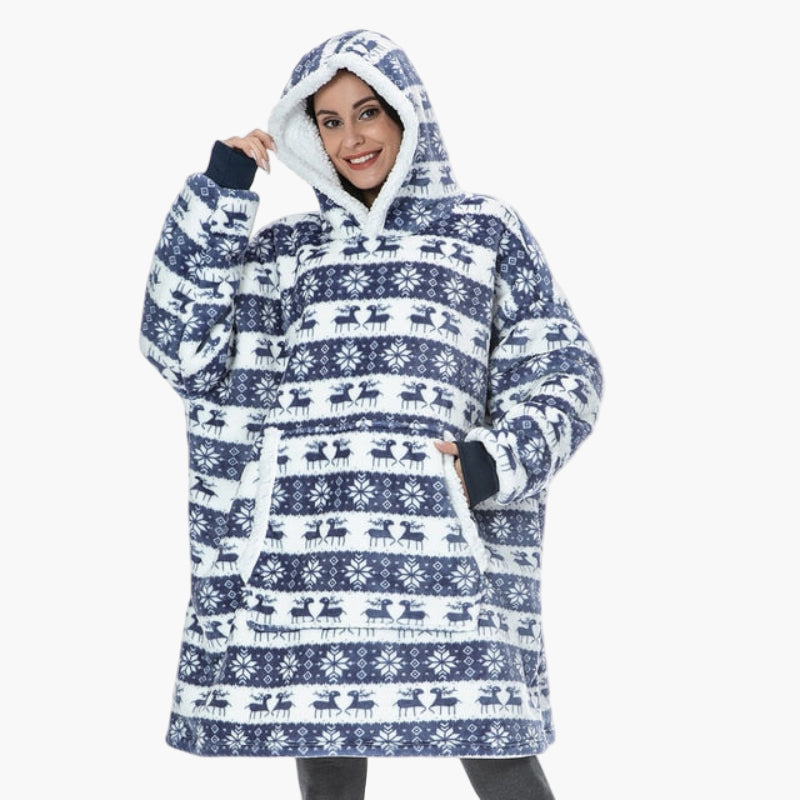Women's Cozy Oversized Hoodie Blanket – Ultra Soft Fleece Lounge Wear with Hood and Pockets