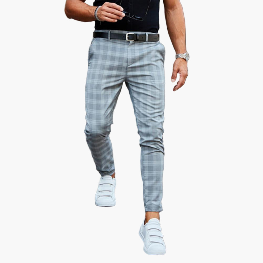 Men's Slim Fit Plaid Chino Pants – Trendy Casual and Smart Style