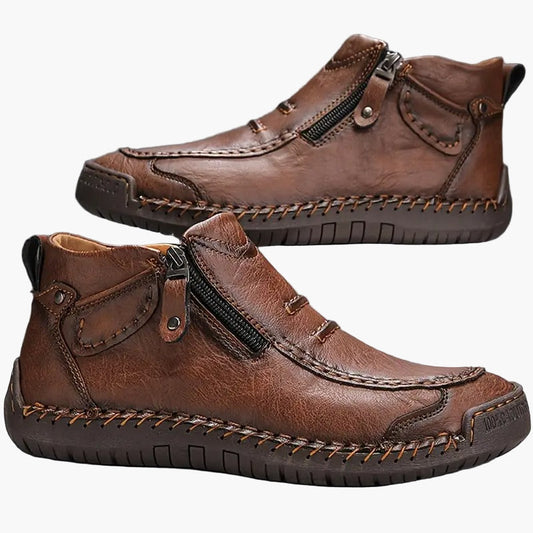 Men's Casual Comfort Ergonomic Ankle Shoes with Zipper - Everyday Style and Support