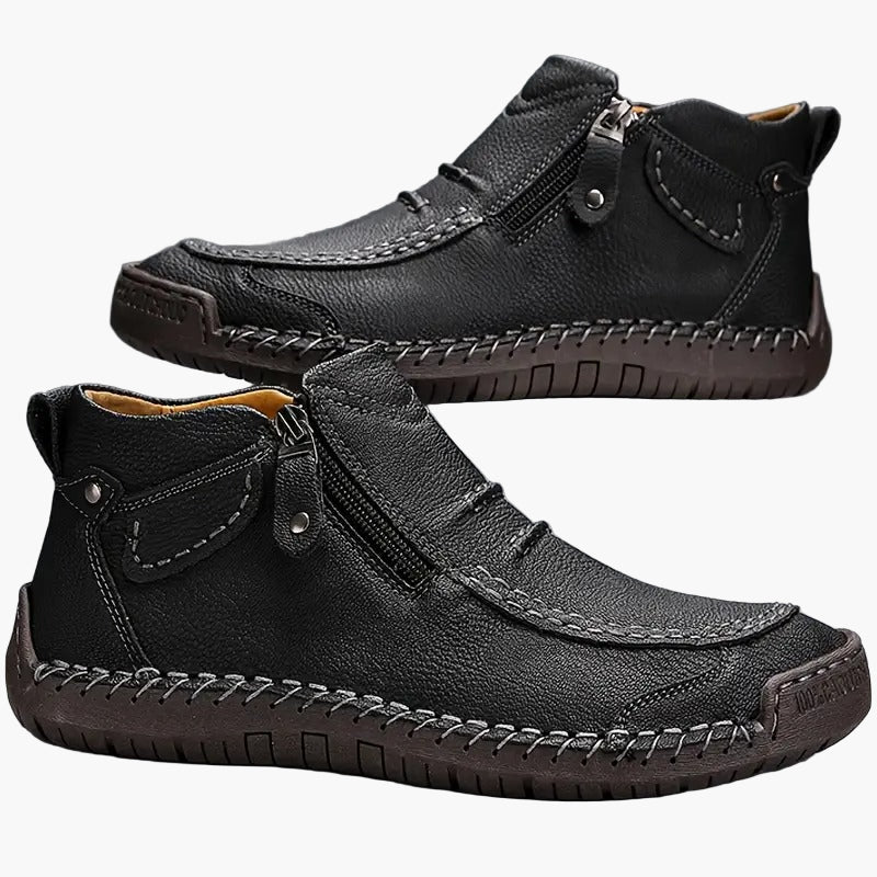 Men's Casual Comfort Ergonomic Ankle Shoes with Zipper - Everyday Style and Support