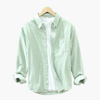 Men's Casual Striped Button-Up Shirt – Classic Summer Relaxed Fit