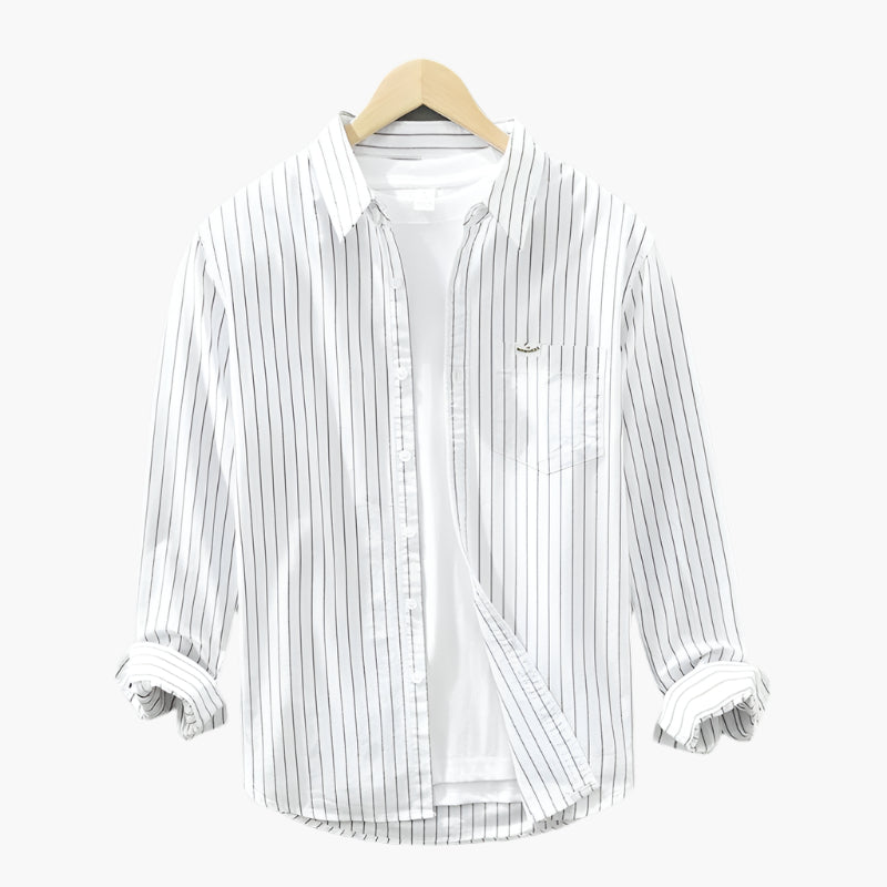 Men's Casual Striped Button-Up Shirt – Classic Summer Relaxed Fit