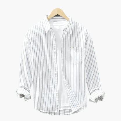 Men's Casual Striped Button-Up Shirt – Classic Summer Relaxed Fit