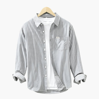 Men's Casual Striped Button-Up Shirt – Classic Summer Relaxed Fit
