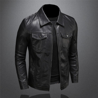 Men's Classic Faux Leather Jacket – Timeless Style for Casual and Formal Wear