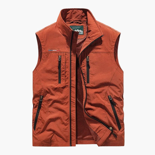 Men's Outdoor Sleeveless Cargo Vest Utility Travel Hiking Style