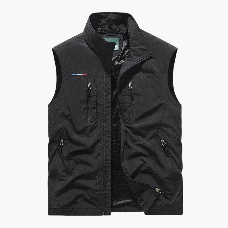 Men's Outdoor Sleeveless Cargo Vest Utility Travel Hiking Style