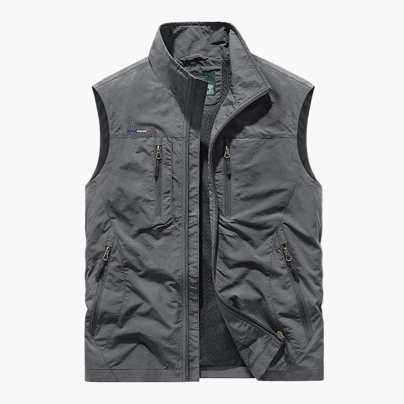 Men's Outdoor Sleeveless Cargo Vest Utility Travel Hiking Style